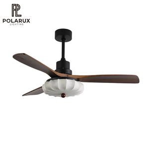 Wabi Sabi โคมไฟเพดานสไตล์จีนย้อนยุคห้องนั่งเล่นห้องรับประทานอาหารบ้านชาห้องนอนไม้เนื้อแข็งโคมไฟผ้าใบมีด - Product Image 1