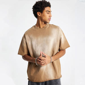 Camiseta de Hombre Extra Grande Estilo Vintage Lavada al Ácido, Fabricación Personalizada, Básica, Gruesa, 300 g/m², 100% Algodón de Punto, Sólida, Transpirable, Informal - Product Image 4