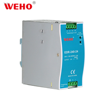 Alimentation électrique sur rail DIN à sortie unique EDR-240W : 90-264VAC/127-370VDC, 24V/10A/48V/5A, faible ondulation, stable et protection automatique