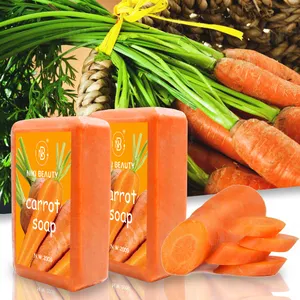 Handmade Solid Shea Butter Antibacterial ANTI ACNE Skin Carrot Soap with Logo