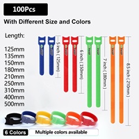 FSCAT 100pk Attaches de câble en nylon noir avec velcro, design pré-coupé fin, gestion des câbles, sangles d'organisation pour la maison et le bureau