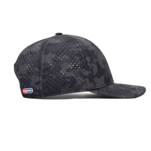 หมวกเบสบอล 6 แผง ผ้าโพลีเอสเตอร์กันน้ำ ตกแต่งด้วยแผ่นยาง TCAP China Custom - Product Image 3