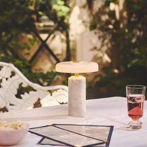Nordic Marble Table Lamp with <b>for</b> Matte Opal <b>Shade</b> Warm <b>Light</b> <b>for</b> Living Room & <b>Bedroom</b> Decor - Product Image 2