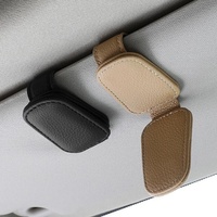 Support universel pour lunettes de soleil de voiture, clip magnétique en cuir pour voiture, porte-cartes, porte-billets, boîte à lunettes pour pare-soleil de voiture, accessoires de décoration