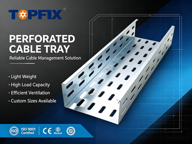 Galvanized Steel Perforated Ladder Tray , Heavy Duty Industrial Cable Management , Custom Sizes Available Construction Use