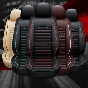 1/4 housses de siège de voiture universelles en cuir pleine fleur, style tendance, dossier haut, respirantes, protection intérieure pour voitures - Product Image 6
