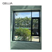 Fenêtre plate en aluminium au design moderne Dernière conception de maison avec ventilation à la française en verre du sol au plafond Industrie de la porte fenêtre