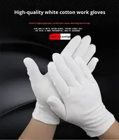 Gants à poignets personnalisables 100 % coton respirant - Sans poudre pour la sécurité au travail, le polissage de perles, l'étiquette formelle