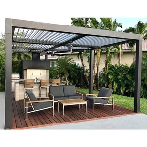 Pérgola Motorizada Independiente <span class=keywords><strong>para</strong></span> Terraza Pequeña, Cubierta Impermeable <span class=keywords><strong>para</strong></span> Pérgola con Techo de Metal en la Cubierta - Product Image 6