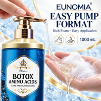 Shampooing capillaire EUNOMIA 1L, 4 variantes, kératine, collagène, acides aminés, hydratant, nourrissant, lissant pour des cheveux doux et soyeux