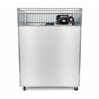 Réfrigérateur et congélateur commercial en acier inoxydable 1010L, congélateur commercial à 2 portes vitrées, refroidissement par air