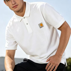 Pull en laine à manches courtes personnalisé pour homme, style <span class=keywords><strong>polo</strong></span>, nouvelle collection, pour homme d'affaires, avec logo Hartt imprimé sur tissu sergé - Product Image 4
