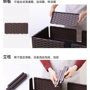 Planting Box Seedling Box 40Cm <b>Square</b> Resin With Drainage Hole For Home Balcony Vegetable Growing - Product Image 5
