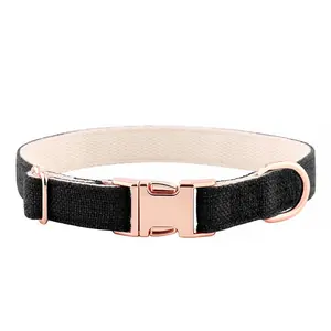 Sang trọng tùy chỉnh chất lượng cao sinh thái thân thiện gai bông vải Pet Dog collars và dây xích thiết lập