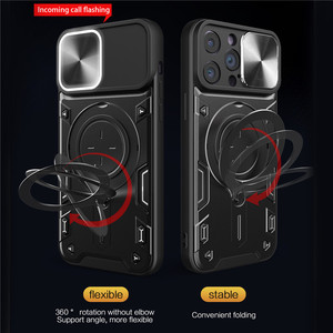 Trượt cửa sổ máy ảnh lá chắn bảo vệ điện thoại trường hợp đối với iPhone 16 Pro Max 15 14 cộng với 13 17 không khí 16e với chân đế di động Cover quay lại - Product Image 6