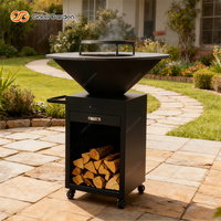 Barbecue rond en acier moderne pas cher, brasero, foyer, grill en métal à vendre