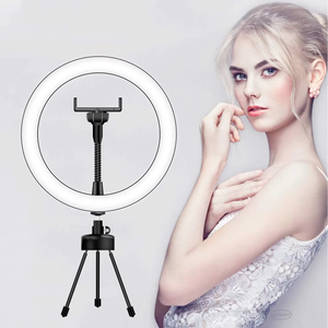 LEDEAST 10.2 LED Dimmable Desk Makeup Beauty <span class=keywords><strong>RingLight</strong></span> avec support de téléphone pour <span class=keywords><strong>iPhone</strong></span> Android Ring Light avec support - Product Image 1