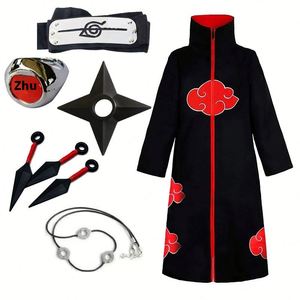 Personaje <span class=keywords><strong>de</strong></span> Anime Echo Cos Suit para Halloween <span class=keywords><strong>Akatsuki</strong></span> Organización Red Cloud Cloak con Top y componentes <span class=keywords><strong>de</strong></span> <span class=keywords><strong>vestido</strong></span> - Product Image 2