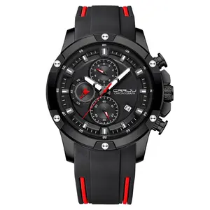 Relógio de pulso de quartzo masculino CRRJU 2298 com pulseira de aço inoxidável, preço de fábrica, data automática, luminosa, 30m, à prova d'água, esportiva