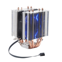 Refroidisseur de processeur à double caloduc Super 6, silencieux, à roulement fluide, 1151, pour refroidissement par air, pour ordinateur de bureau grand format
