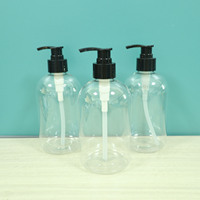 Bouteilles de lotion rondes en plastique PET de 480 ml avec logo personnalisé, finition givrée blanche, pulvérisateur à pompe pour soins personnels et cosmétiques