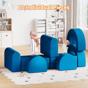 Canapé en blocs de construction pour enfants, tapis en mousse haute résilience, mobilier de jeu doux pour chambre d'enfant, combinaison de jouets pour jeux en chambre - Product Image 3