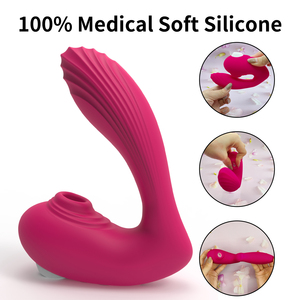 เครื่องกระตุ้นจุดจีและคลิตอริสแบบดูด 2-in-1 แบบชาร์จได้  ทำจากซิลิโคนทางการแพทย์ ปลอดสารลาเท็กซ์ กันน้ำ - Product Image 3