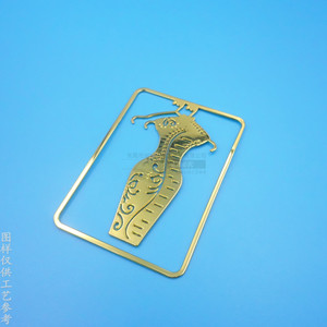 Hollow Out Metal <b>Bookmark</b> Cheongsam Design Gold 60mm Die Cutting <b>Bookmarks</b> For Books - Product Image 3