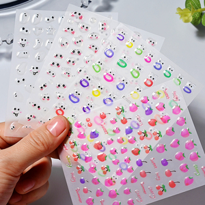 4 pièces/sac Kawaii bouche monstre ongles autocollants mignon gelée drôle <span class=keywords><strong>Expression</strong></span> décalcomanies curseur bricolage ongles décoration ongles autocollants - Product Image 1