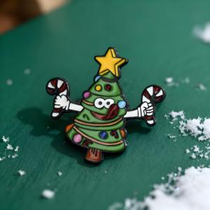 Bán buôn tùy chỉnh giáng sinh ve áo Pin sắt kim loại mũ đỏ nhuộm đen mạ vàng men <span class=keywords><strong>pins</strong></span> Pines - Product Image 6