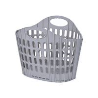 Panier de courses pliable avec poignée souple, panier de rangement en plastique respirant, adapté aux courses, aux jouets, aux produits de lavage