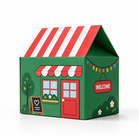 Boîte cadeau rigide pliable en forme de maison, imprimée sur mesure, avec design personnalisé, emballage structuré créatif et spécial, vente en gros