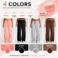Pantalon de sport pour femme GH avec logo personnalisé, taille haute, élastique, grande taille, coupe ample, respirant, léger, pour la gym, l'entraînement et le yoga