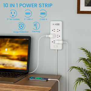 Regleta de Enchufes de Alta Resistencia con 6 Tomas y Cable de 1.8M, Duradera para Herramientas de Taller - Product Image 5