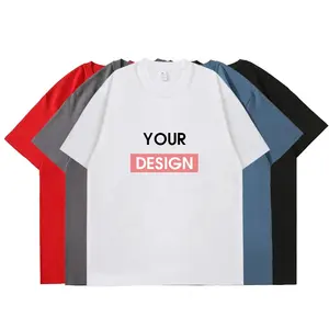 Unisex 230 Grams Heavyweight Short Sleeve 100% Cotton Embroidered Logo Custom Print Oversized Tshirt Men's T-shirts T Shirt