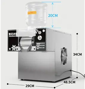 2023 Melk Sneeuw Ijs Machine Met Bureau Mobiele Tafel Commerciële Roestvrij Staal Sneeuwvlok Ijs Machine