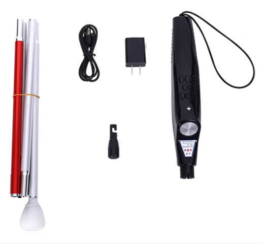 High Quality Multifunctional Portable Folding  Smart White Cane  Ultrasonic Blind Cane with Alarm