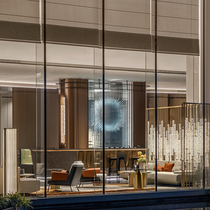 Pantalla de partición de cristal de gama alta, lámpara de pie, Vestíbulo de Hotel, escalera, recepción, área de negociación, lámpara colgante - Product Image 3