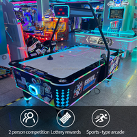 Machine de jeu d'arcade de hockey sur air multi-balles en métal à monnayeur pour 2 joueurs, écran LCD 17 pouces, prise en charge espagnol/anglais, pour divertissement en intérieur