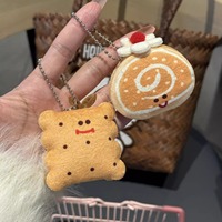 Mini jouets alimentaires en peluche douce, porte-clés créatif et mignon en forme de hamburger et de pain
