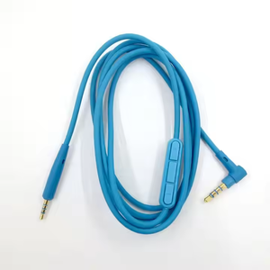 Bleu 3.5mm Jack Gaming Casque Câble Audio Bouton De Contrôle Du Volume Veste En PVC Compatible <span class=keywords><strong>QC25</strong></span>/QC35/OE2/LIVE2 4K Résolutions Voiture - Product Image 4