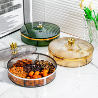Lichte Luxe Plastic Roterende Fruitcontainer Met Dienblad Voor Salontafel Multi-Rooster Snackplaatsingsplaat In De Woonkamer