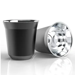 Tazze da caffè espresso in acciaio inossidabile con isolamento da 80ml e 160ml dal design unico