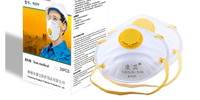 Masque respiratoire en carbone KN95 de style tasse monté sur la tête avec valve pour l'application de la poussière dans les cimenteries