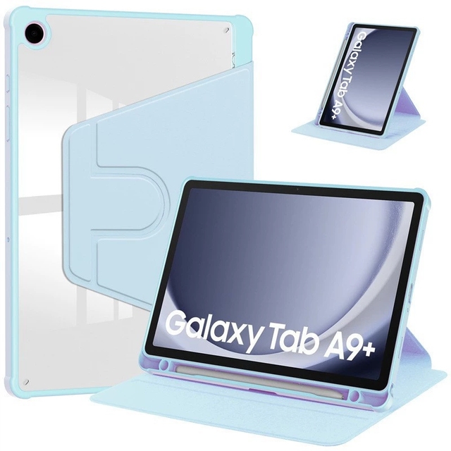 Shockproof Corner Leather Flip Cover With Rotatable Clear Acrylic Back Cover Tablet Case for Samsung Galaxy A11 Plus S10 FE