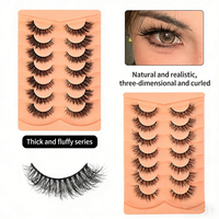 Cils faux épais et bouclés naturellement, 7 paires, best-seller, style européen et américain