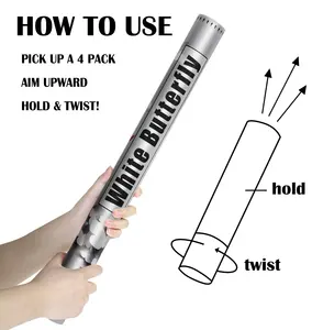 Cañón de Confeti de 60 cm, Accesorios para Ambiente de Boda, Confeti de Papel de Mariposa Blanca, Suministros para Fiestas de Cumpleaños - Product Image 6