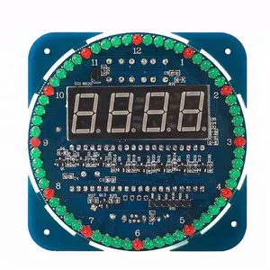 Ds1302 rotativo led relógio digital eletrônico, kit 51 scm placa de aprendizagem 5v para casa útil