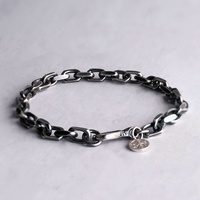 Vintage Bully Punk Fashion Jewelry Bracelet en argent sterling 925 par Mygrillz pour les fêtes et les cadeaux Bracelet cubain gothique pour hommes