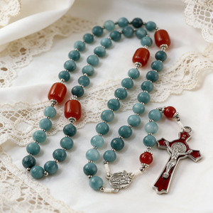 Rosario Cattolico in Pietra Naturale, Collana di Preghiera Artigianale, Gioiello Regalo - Product Image 2